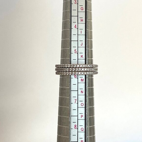 Milor Italian Sterling Silver 925 Cubic Zirconia Triple Infinity Band Ring Set - Picture 9 of 16